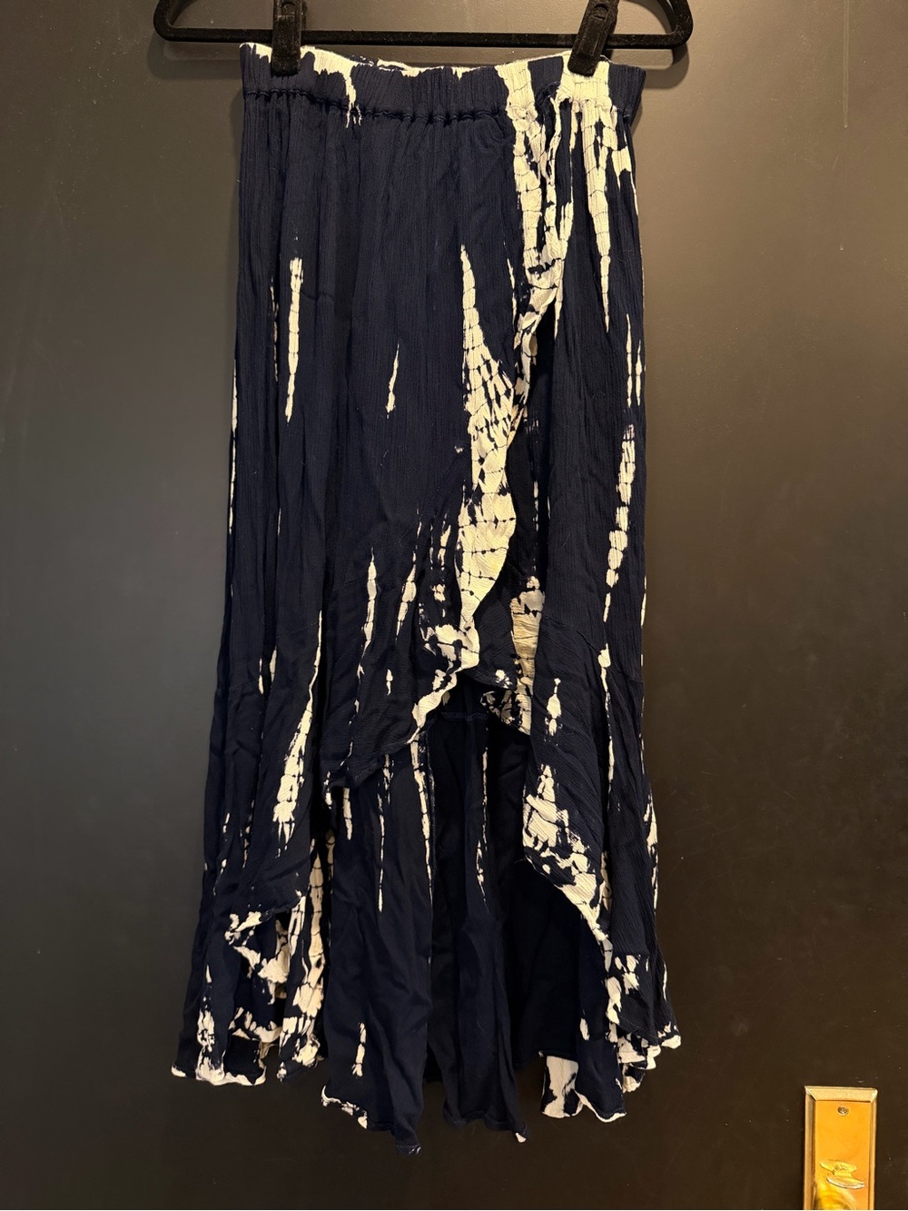 Earthbound Trading Navy and White Tie-Dye High-Low Maxi Skirt